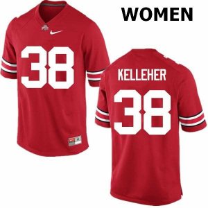 Women's Ohio State Buckeyes #38 Logan Kelleher Red Nike NCAA College Football Jersey June MSW1244OE